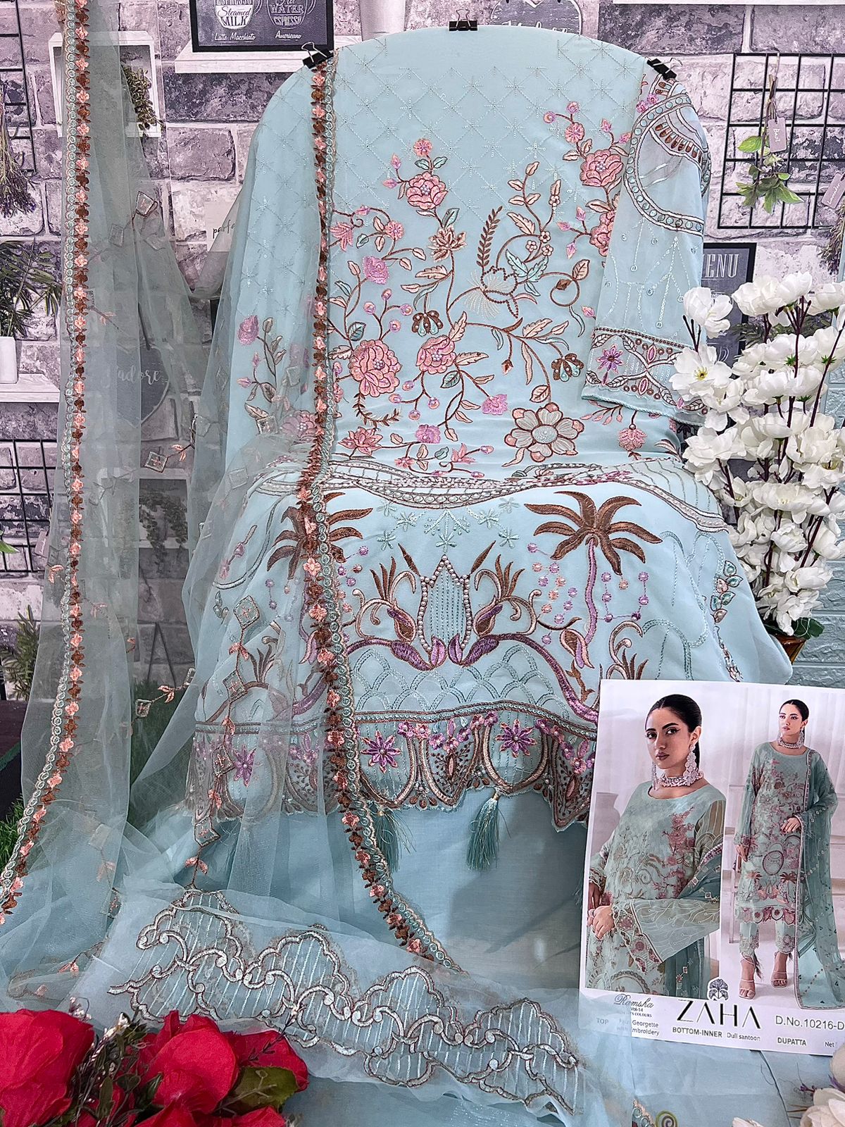 Ramsha Vol 4 By Zaha Georgette Pakistani Suits Catalog
